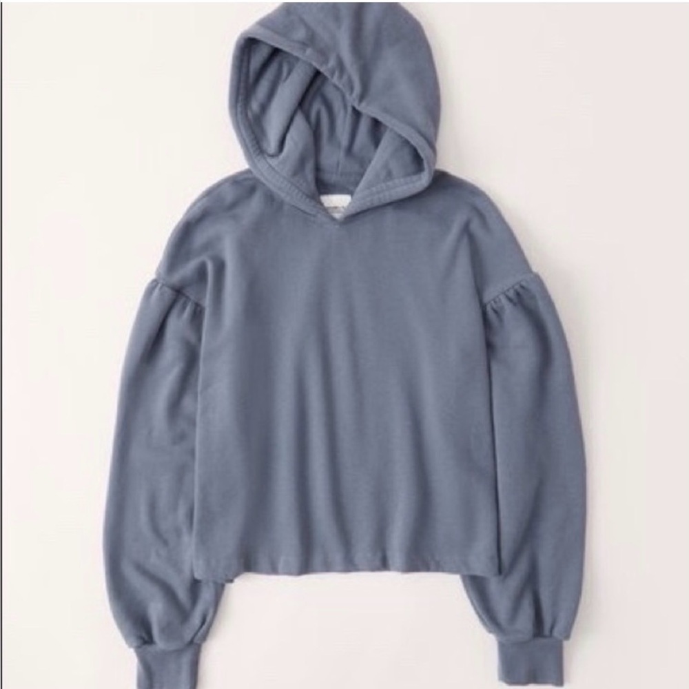 Abercrombie & Fitch Puff Sleeve Blue Hoodie